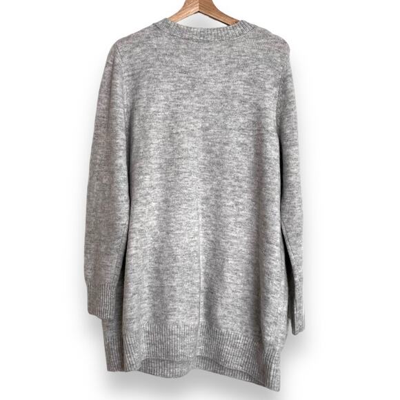 NWT Lane Bryant Marled Gray Tunic Sweater With Faux Fur Pockets Women's 14/16 - Picture 2 of 9